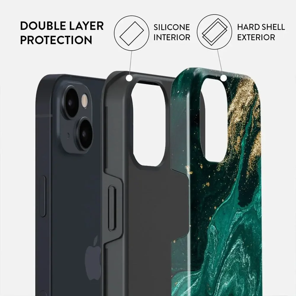 NIB BURGA Emerald Pool Tough Case for iPhone 15 Plus Green Marble
